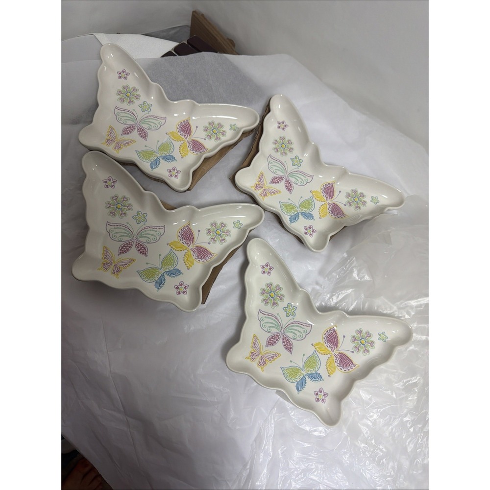 Temptations Flutter butterfly 8 X 4 inch Butterfly Plates By Tara 4 New